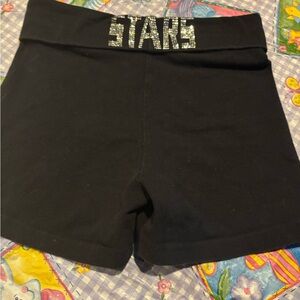 boxercraft Black Girls Shorts with Rhinestone STAR Waistband